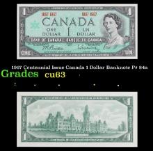 1967 Centennial Issue Canada 1 Dollar Banknote P# 84a Grades Select CU