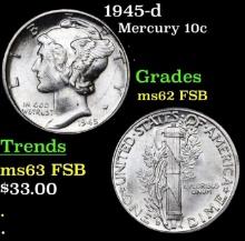 1945-d Mercury Dime 10c Grades Select Unc FSB