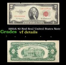 1953A $2 Red Seal United States Note Grades vf details