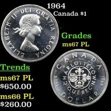 1964-1964 Canada 1 Dollar  KM 58 Grades Choice Unc+ PL