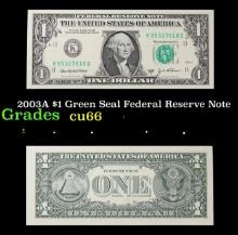 2003A $1 Green Seal Federal Reserve Note Grades Gem+ CU