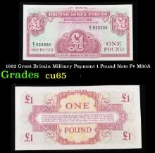 1962 Great Britain Military Payment 1 Pound Note P# M36A Grades Gem CU