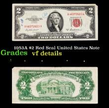 1953A $2 Red Seal United States Note Grades vf details
