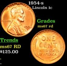 1954-s Lincoln Cent 1c Grades GEM++ Unc RD