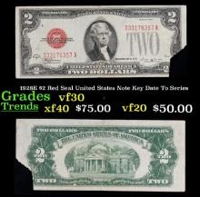 1928E $2 Red Seal United States Note Key Date To Series Grades vf++