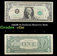 1963B $1 Federal Reserve Note Grades vf++