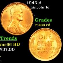 1946-d Lincoln Cent 1c Grades GEM+ Unc RD