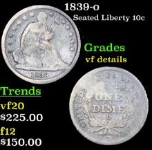 1839-o Seated Liberty Dime 10c Grades vf details