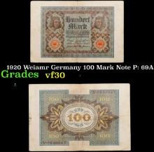 1920 Weiamr Germany 100 Mark Note P: 69A Grades vf++