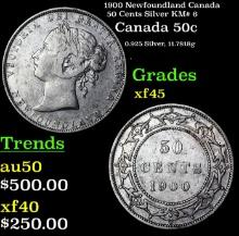 1900 Newfoundland Canada 50 Cents Silver KM# 6 Grades xf+