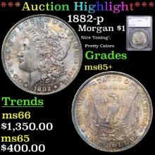 ***Auction Highlight*** 1882-p Morgan Dollar 1 Graded ms65+ BY SEGS (fc)