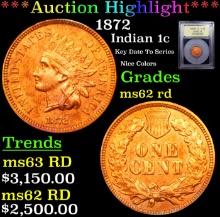 ***Auction Highlight*** 1872 Indian Cent 1c Graded Select Unc RD By USCG (fc)