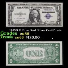 1935B $1 Blue Seal Silver Certificate Grades Gem+ CU