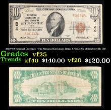 1929 $10 National Currency  'The National Exchange Bank & Trust Co of Steubenville OH' Grades vf+