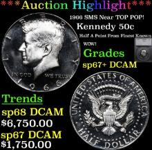 ***Auction Highlight*** 1966 SMS Kennedy Half Dollar Near TOP POP! 50c Graded sp67+ DCAM By SEGS (fc