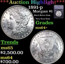 ***Auction Highlight*** 1891-p Morgan Dollar 1 Graded ms64+ By SEGS (fc)