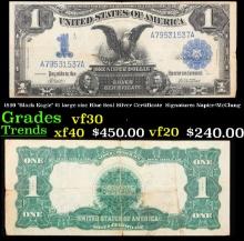 1899 "Black Eagle" Date Right Of Serial $1 large size Blue Seal Silver Certificate Grades vf++ Signa