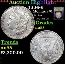 ***Auction Highlight*** 1884-s Morgan Dollar 1 Graded Choice AU/BU Slider By USCG (fc)