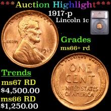 ***Auction Highlight*** 1917-p Lincoln Cent 1c Grades GEM++ RD By SEGS (fc)