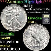 ***Auction Highlight*** 1921-p Walking Liberty Half Dollar 50c Graded Select Unc By USCG (fc)