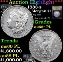 ***Auction Highlight*** 1883-s Morgan Dollar 1 Graded Choice AU/BU Slider+ PL By USCG (fc)