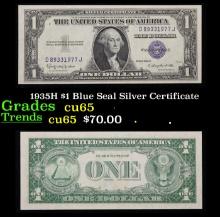 1935H $1 Blue Seal Silver Certificate Grades Gem CU