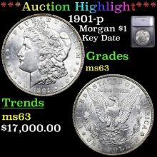 ***Auction Highlight*** 1901-p Morgan Dollar 1 Graded ms63 BY SEGS (fc)