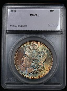 ***Auction Highlight*** 1889-p Morgan Dollar $1 Graded ms66+ By SEGS (fc)