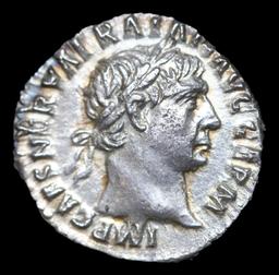 98-117 AD Ancient Rome Trajan Silver Denarius Ancient Grades xf