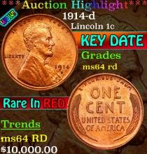 ***Auction Highlight*** 1914-d Lincoln Cent 1c Grades Choice Unc RD (fc)