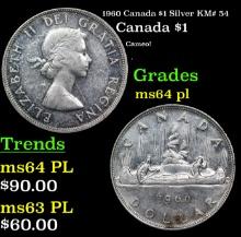 1960 Canada $1 Silver Canada Dollar KM# 54 1 Grades Choice Unc PL