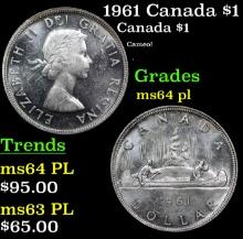 1961 Canada $1 Silver Canada Dollar KM# 54 1 Grades Choice Unc PL