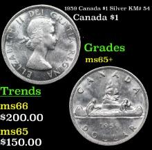 1959 Canada $1 Silver Canada Dollar KM# 54 1 Grades GEM+ Unc