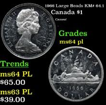 1966 Large Beads Canada Dollar KM# 64.1 1 Grades Choice Unc PL