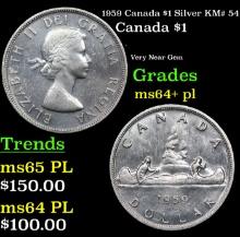 1959 Canada $1 Silver Canada Dollar KM# 54 1 Grades Choice Unc+ PL