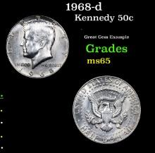 1968-d Kennedy Half Dollar 50c Grades GEM Unc