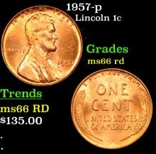 1957-p Lincoln Cent 1c Grades GEM+ Unc RD