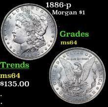 1886-p Morgan Dollar 1 Grades Choice Unc