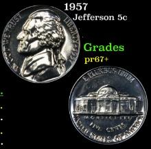 Proof 1957 Jefferson Nickel 5c Grades GEM++ Proof