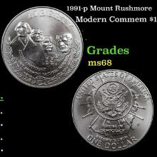 1991-p Mount Rushmore Modern Commem Dollar 1 Grades GEM+++ Unc