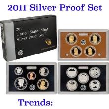 2011 United States Mint Silver Proof Set - 14 pc set, about 1 1/2 ounces of pure silver