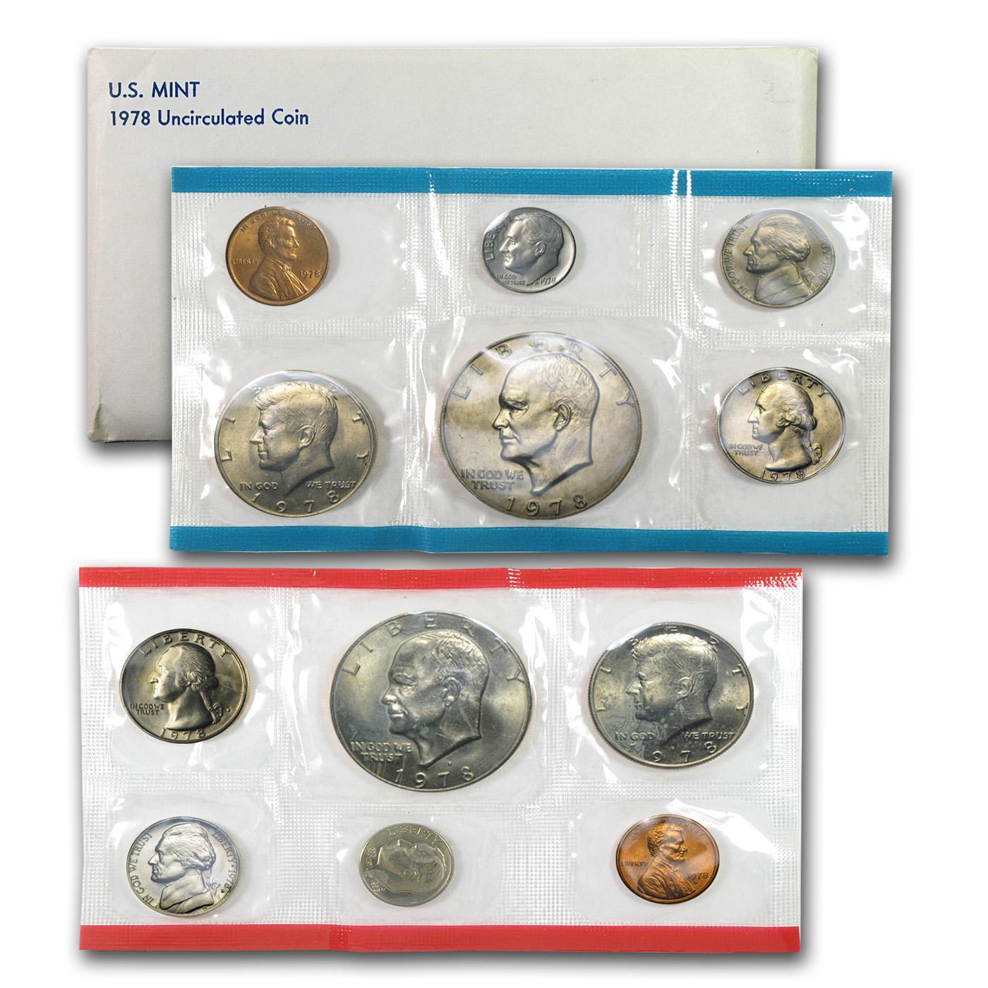 1978 United States Mint Set in Original Government Packaging  includes 2 Eisenhower Dollars