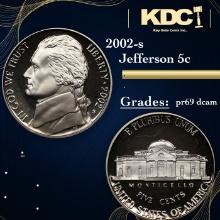 Proof 2002-s Jefferson Nickel 5c Grades GEM++ Proof Deep Cameo