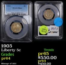 Proof PCGS 1905 Liberty Nickel 5c Graded pr64 BY PCGS