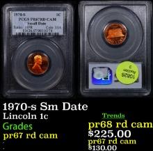 Proof PCGS 1970-s Sm Date Lincoln Cent 1c Graded pr67 rd cam By PCGS