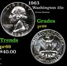 Proof 1963 Washington Quarter 25c Grades GEM++ Proof