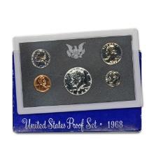 1968 United States Mint Proof Set 5 coins