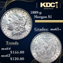 1889-p Morgan Dollar 1 Grades Select+ Unc