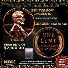 Proof ***Auction Highlight*** 1954 Lincoln Cent TOP POP! 1c Graded pr68 rd cam BY SEGS (fc)