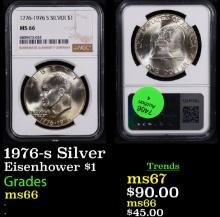 NGC 1976-s Silver Eisenhower Dollar 1 Graded ms66 By NGC